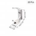 Uxcell Interior Joint Bracket Inside Corner Connector 2020 Series With Screws For Aluminum Extrusion Profile 20 Pcs