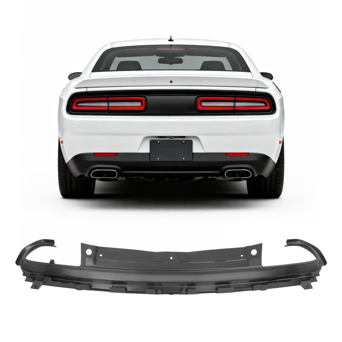 Hecasa Tail Light Surround For 2015-2023 Dodge Challenger 68259771ab Lamp Trim Bezel Rear Bumper Black