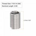 Uxcell Wire Thread Inserts 7 16-14 Unc 2 5d 304 Stainless Steel Helical Type Coiled Screw Repair Threaded Sleeve Sheath 10pcs
