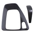 Gear Box Shift Control Panel Frame Cover With Carbon Fiber Knob Head Trim Cap Sticker