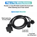 X Autohaux 7 Pin Trailer Wiring Harness Extension Connectors Vehicle-side Truck Bed Way Rv Plug Foot For Gooseneck 5th Wheel