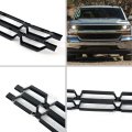 Upper Bumper Grille Insert For Chevy Silverado 1500 2016 2017 2018 Black Abs Replacement Part
