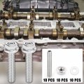 X Autohaux 10pcs Stainless Steel Exhaust Manifold Bolt Stud Hardware For Honda Acura B C D F H K Series Engines