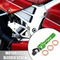 X Autohaux 1 Set Motorcycle Brake Master Cylinder Caliper M10x1 0 Bleeder Screw Bolt Washers Kit Nipples Dust Cap Green