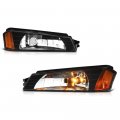 Front Bumper Fog Light Assembly For 2002-2006 Chevy Avalanche 1500 2500 Matte Black Housing Driver And Passenger Side 