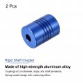 Uxcell 2pcs 5mm To 6 35mm Aluminum Alloy Shaft Coupling L25xd19 Flexible Coupler With Screws For Encoders And Motors Blue