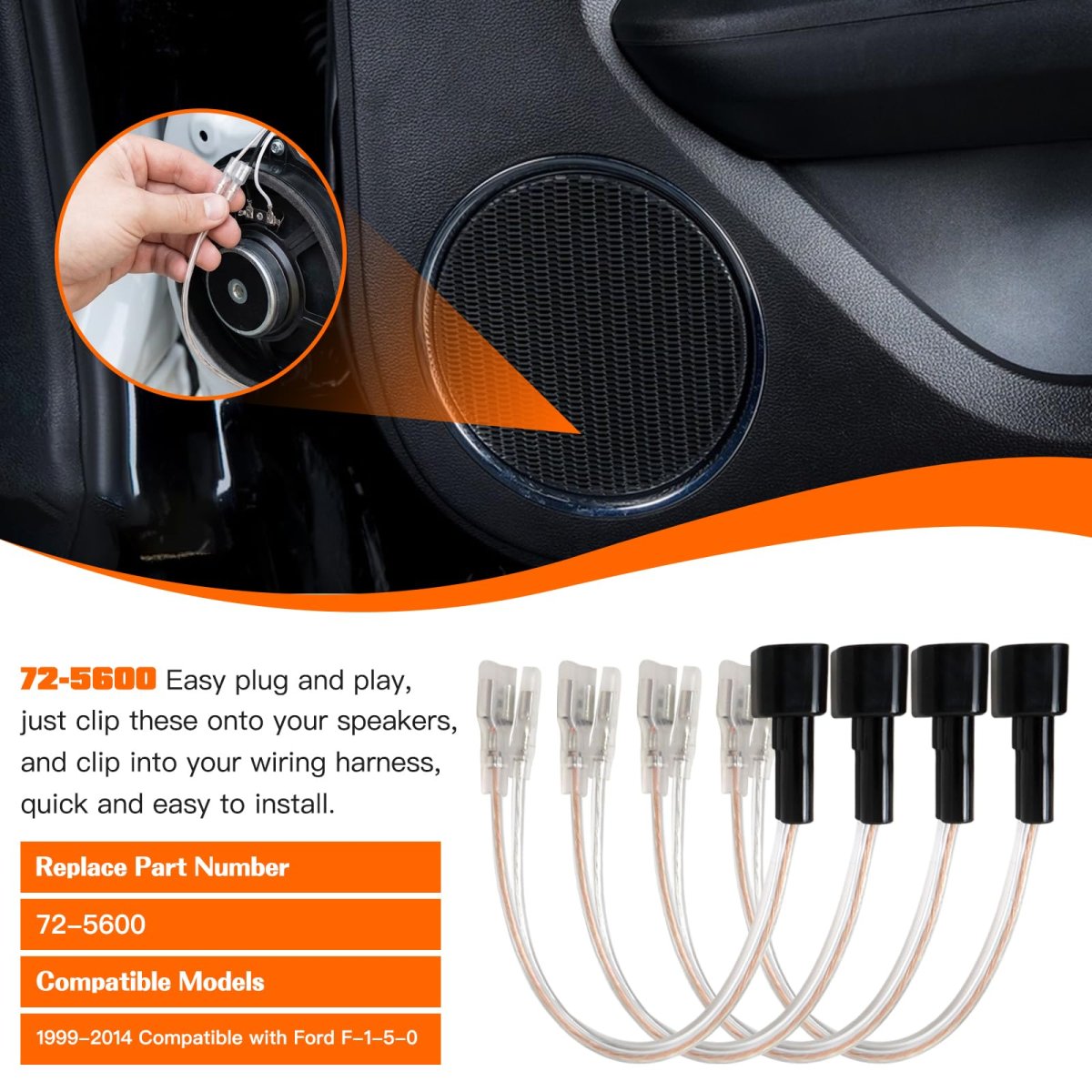 2 Pair Aftermarket Speaker Harness For Cadillac 2013 2020 Xts Plug And Play Copper Wire Cable Assembly Front Rear Doors