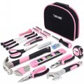 208 Piece Pink Tool Set For Women With Round Pouch Small Home Maintenance Kit Apartment And Diy Projects T00651 