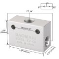Baomain Aluminium Alloy One Way Quick Exhaust Air Shuttle Valve 1 4 Pt Kv-08