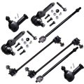 8pc Set Front Suspension Kit Fit 2006-2011 For Ford Focus Inner Outer Tie Rod End Lower Ball Joint Sway Bar Link