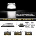 Vipmotoz 5pc Full Led Roof Cab Clearance Lights Lamps Compatible With 1984-1996 Ford F150 F250 F350 Pickup Chrome Housing Smoke