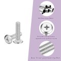 M6x25mm Flat Round Head Phillips Screws 30pcs 304 Stainless Steel Drive Machine Full Thread Bright Finish Furniture Connection