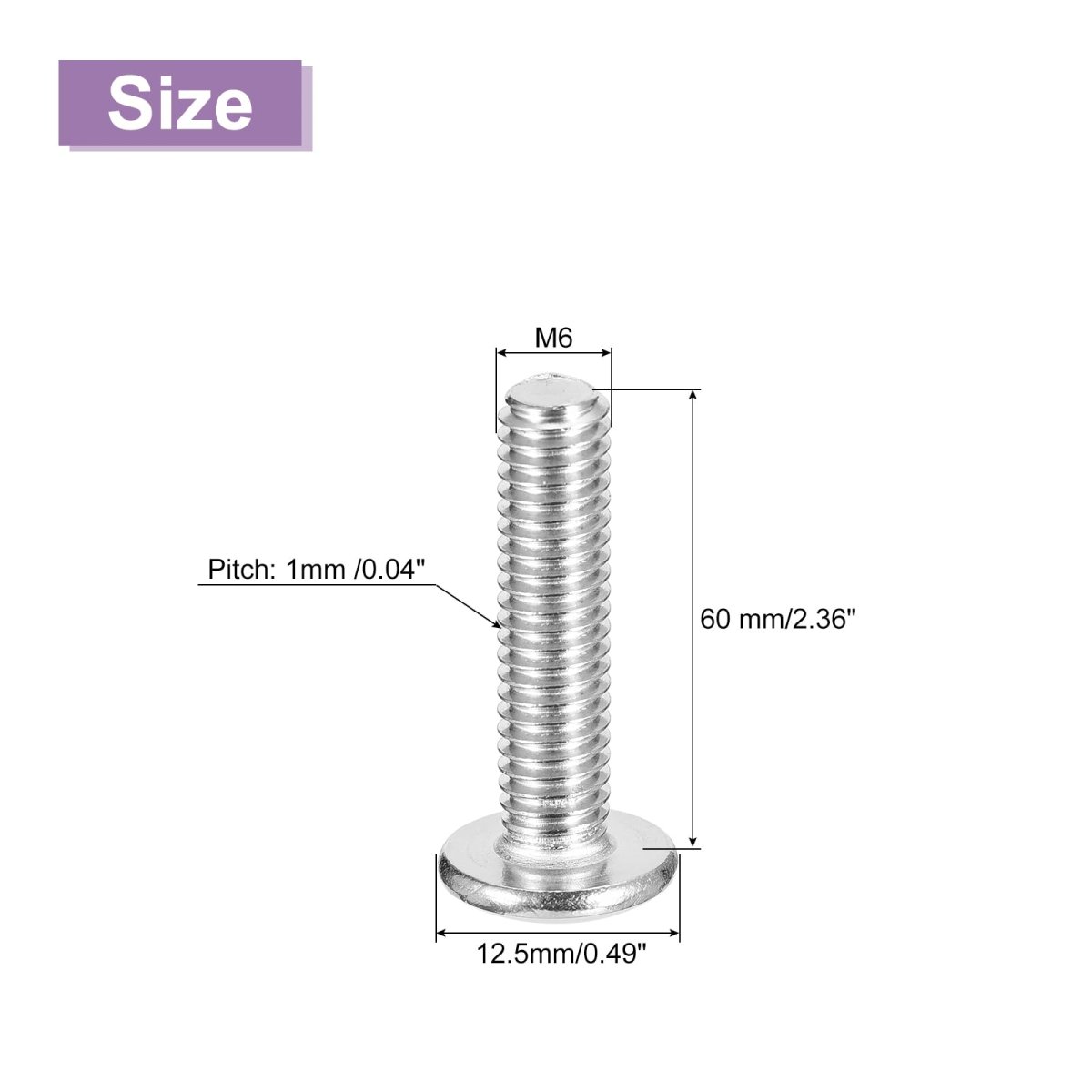 M6x25mm Flat Round Head Phillips Screws 30pcs 304 Stainless Steel Drive Machine Full Thread Bright Finish Furniture Connection