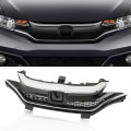 G-plus Front Bumper Upper Chrome Honeycomb Grille Grill Compatible With 2018 2019 2020 Honda Fit 71121-t5r-a50 71122-t5r-a50