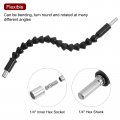 Uxcell Flexible Drill Bit Extension Kits 24pcs Screwdriver Set 1 4 Hex Shank Screw Driver Kit Handle Tools With Black Shaft