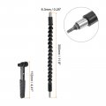 Uxcell Flexible Drill Bit Extension Kits 24pcs Screwdriver Set 1 4 Hex Shank Screw Driver Kit Handle Tools With Black Shaft