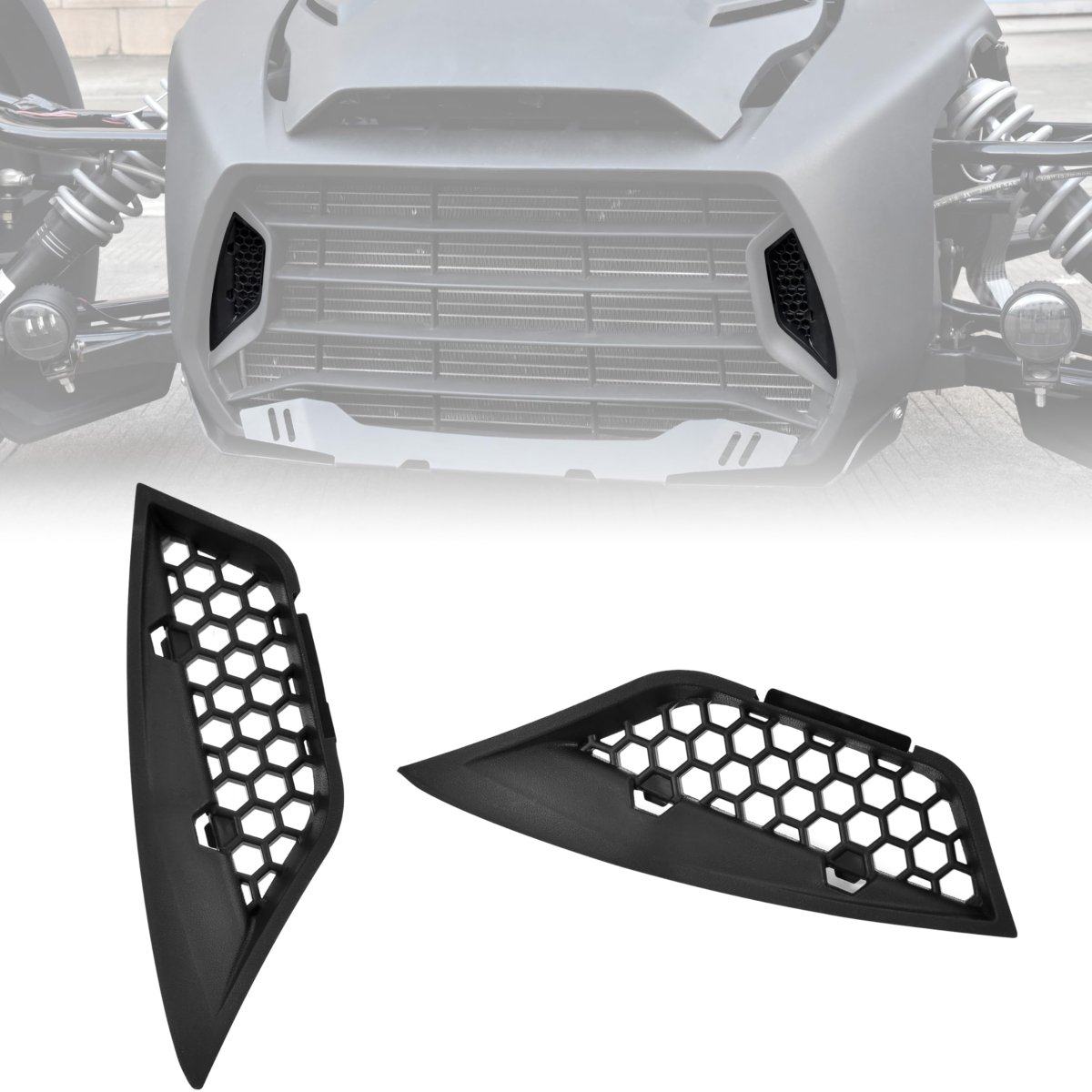 Grille Protection Inserts Kit For Can Am Ryker 600 900 Sport And Rally Edition All Models Snap In Installation Black Abs