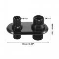 X Autohaux Car 2 Port Inline Firewall Bulkhead Air Condition Heater Fitting Polished Billet Black