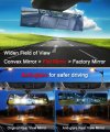 Anti Glare Wide Angle Car Rearview Mirror 12 In Frameless Panoramic Interior For Cars Suvs Vans Trucks Blue Flat Glass To