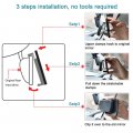 Anti Glare Wide Angle Car Rearview Mirror 12 In Frameless Panoramic Interior For Cars Suvs Vans Trucks Blue Flat Glass To