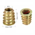 Uxcell Furniture Threaded Insert Nuts Zinc Alloy M10 Internal Threads 20mm Length 20pcs