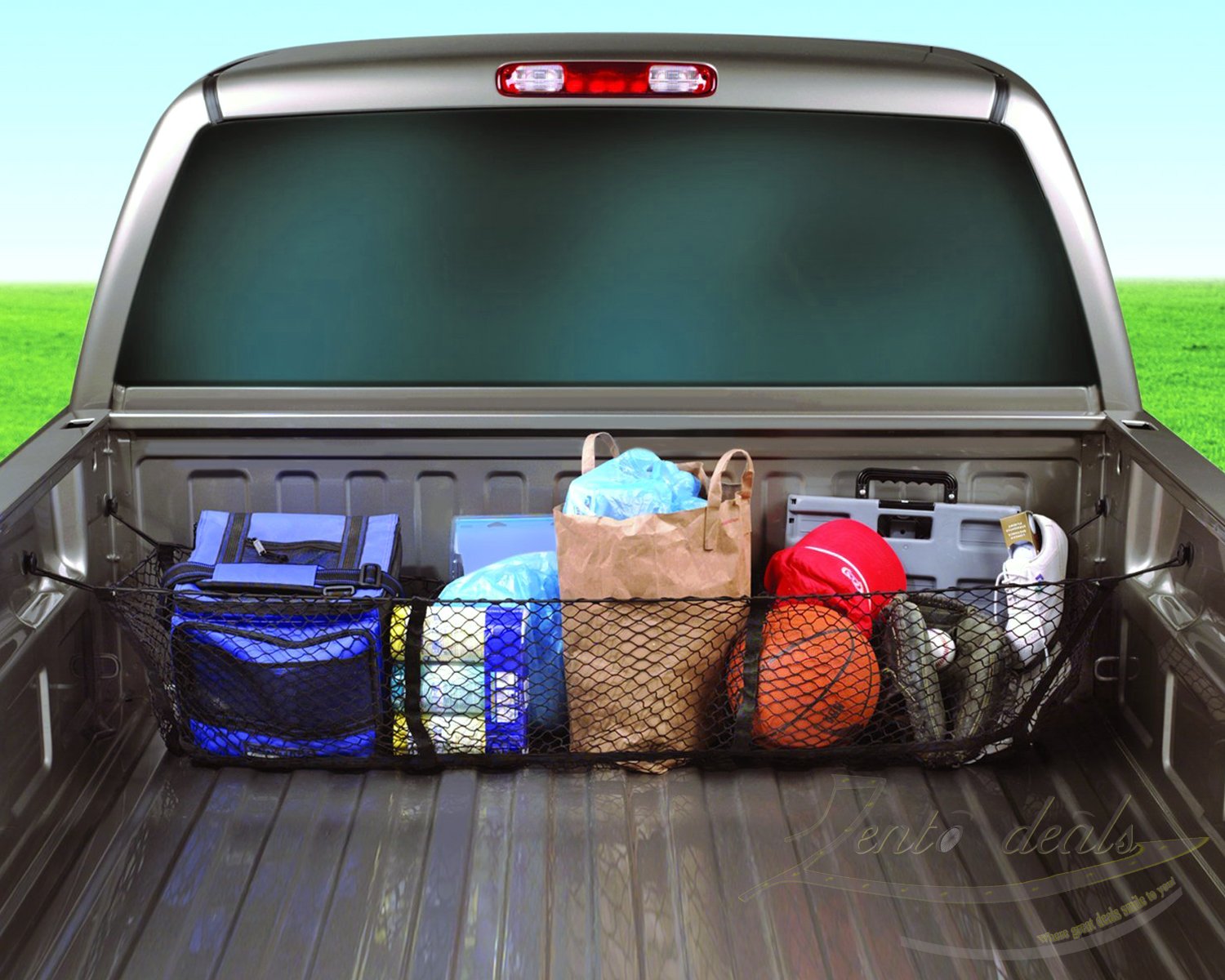 Zento Deals Black Mesh Three Pocket Trunk Cargo Organizer Storage Net