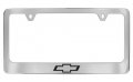 Chevrolet Logo License Plate Frame Holder A 2 Hole Brass Chrome Wide 
