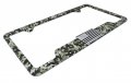 3d Modern American Inverted Flag Camo Metal Open License Plate Frame