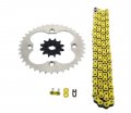 Fits Honda Trx250r 250r 520-92 Yellow Non O Ring Chain Sprocket Silver 12 38