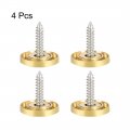 Uxcell Mirror Screws Decorative Caps Cover Nails Polished Gold 18mm 4pcs