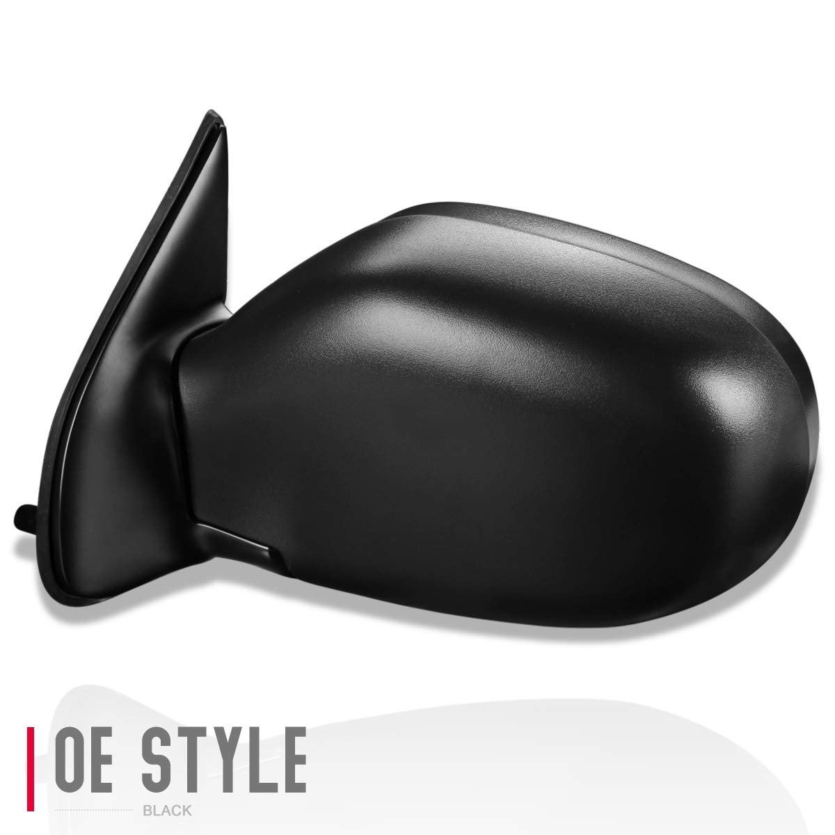 Powered And Heated Passenger Right Side View Door Mirror For 99-00 Nissan Pathfinder Black Textured Finish With Manual Folding