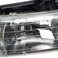 Compatible With Chevy Silverado Gmt800 2pc Pair Of Chrome Housing Headlight Black Clear Lens Led Tail Light