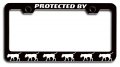 Protected By Boerboel Dogs Pets Black Metal License Plate Frame Tag Holder H54 