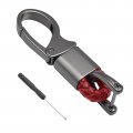 Augeny Car Key Fobchains 360 Degrees Rotatable Leather Keys Chain Holder With Anti-lost D-ring Universal Sturdy Metal Key 