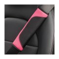 Carbon Fiber Car Seat Belt Cover 2 Pack Breathable Leather Shoulder Strap Pads For Neck And Protection Universal Fit Pink 