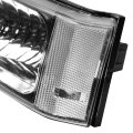 Auto Dynasty Pair Chrome Housing Clear Corner Front Bumper Light Lamp Compatible With Chevy Silverado Avalanche 03-06