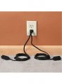 Double Ended Extension Cord 6 Ft In Two Directions With Outlets Black Indoor Power Cable 