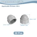 Nut Protection Cap 30pcs M14x21x24mm Plastic Hexagonal Screw Dome Acorn Hex Head Bolt Covers Waterproof Decorative Caps Grey