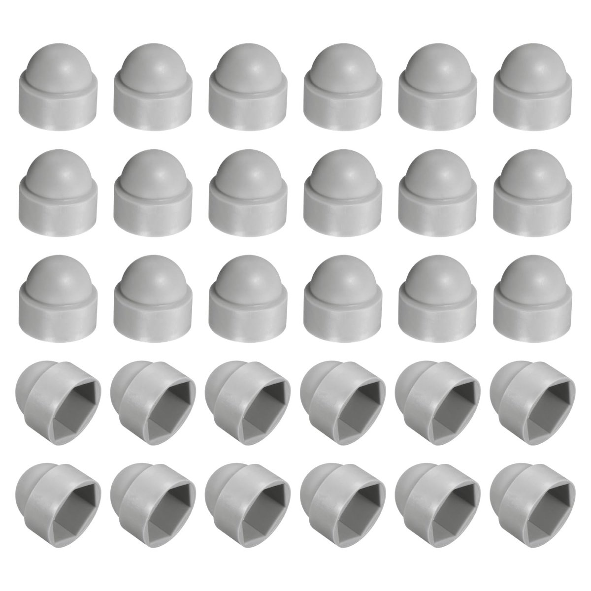 Nut Protection Cap 30pcs M14x21x24mm Plastic Hexagonal Screw Dome Acorn Hex Head Bolt Covers Waterproof Decorative Caps Grey