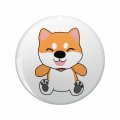 Dog Cute Pets Double Sided Stainless Steel Keychain With 3d Resin Design Round 1 25 In Accessory For Keys Backpack And Luggage 