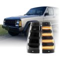 Front Corner Side Marker Lights For 1984 1996 Jeep Cherokee Xj Comanche And 1985 Wagoneer Limited Smoke Lens With Amber Led 