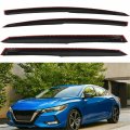 Window Visors Rain Guard Wind Vent Shade Deflector For 2013 To 2019 Nissan Sentra Sedan 4 Piece Set Black Tinted Acrylic
