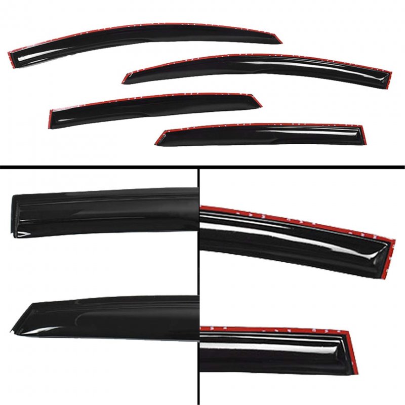 Window Visors Rain Guard Wind Vent Shade Deflector For 2013 To 2019 Nissan Sentra Sedan 4 Piece Set Black Tinted Acrylic