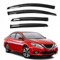 Window Visors Rain Guard Wind Vent Shade Deflector For 2013 To 2019 Nissan Sentra Sedan 4 Piece Set Black Tinted Acrylic 