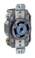 Leviton 2810 30 Amp 120 208 Volt- 3py Flush Mounting Locking Receptacle Industrial Grade Grounding V-0-max Black 