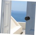 Jojofuny 1 Set Rotary Silent Door Lock Zinc Alloy Revolving Handle Rotate Latch Black Handles To Round