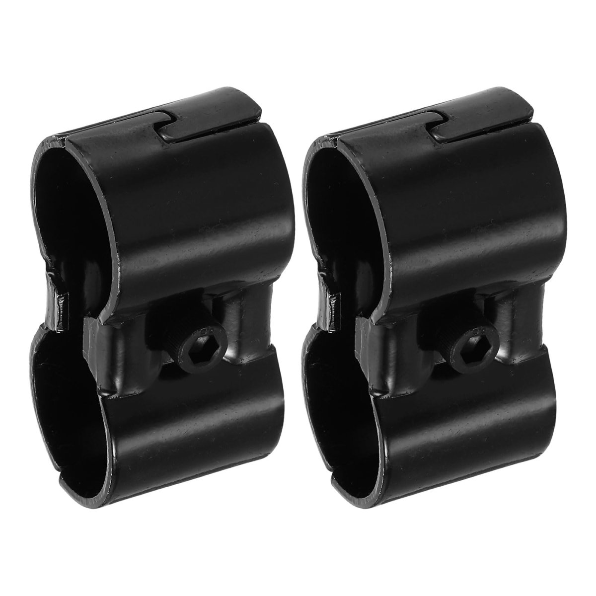 2 Pcs Double Port Parallel Pipe Clamps 1-1 8 Saddle Metal Connectors Corner Fittings End Rails Clamp With Screws For Diy Shelf