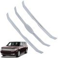 3pcs Chrome Front Upper Grille Trim Molding Replacement For Flex 2009 2010 2011 2012 Plastic Bar Insert Set 
