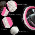 Crystal Steering Wheel Cover For Women Car Staring Easy To Install 15 Inches Diamond Fits Most Vehicles Sedans And Suv Rosered