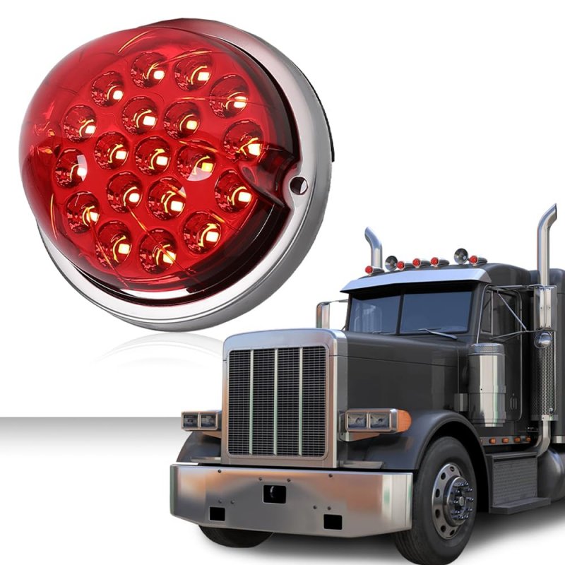 Red Lens Warm White Led Watermelon Marker Turn Signal Light W Base Universal